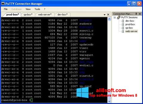 Screenshot PuTTY Connection Manager Windows 8