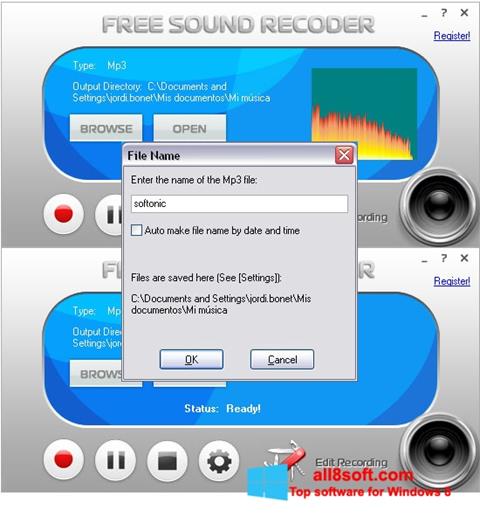 Screenshot Free Sound Recorder Windows 8