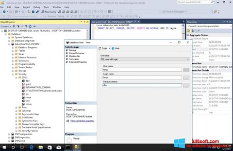 Screenshot Microsoft SQL Server Windows 8