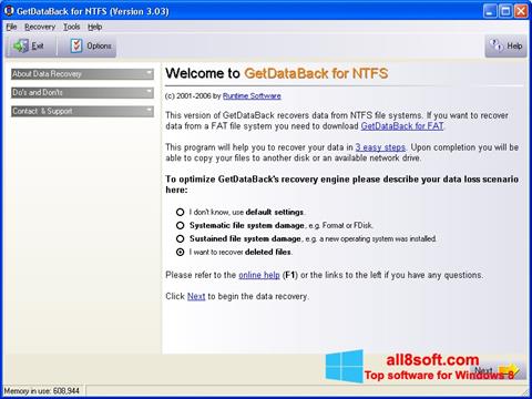 Screenshot GetDataBack Windows 8